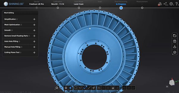 3 boyutlu tarama_Freescan UE Pro_Turbojet_Motor_shining 3d_4